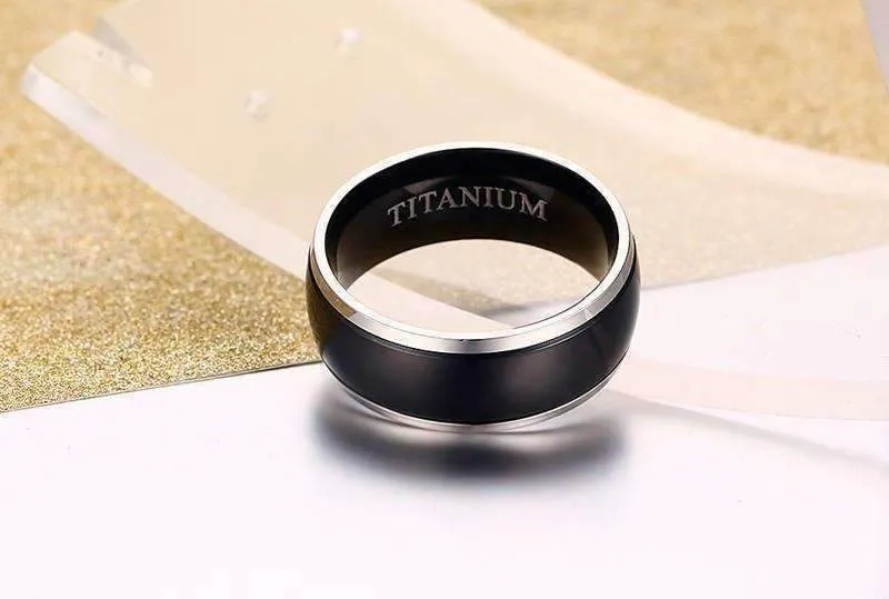 Sable Black Titanium Men's Wedding Band Ring