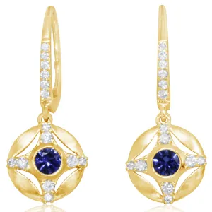 Sapphire and Diamond Dangle Earrings