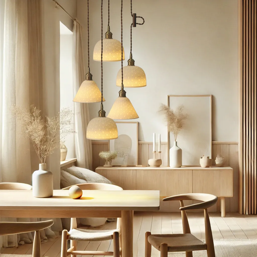 Seigaiha Japanese Wave Ceramic Pendant Light