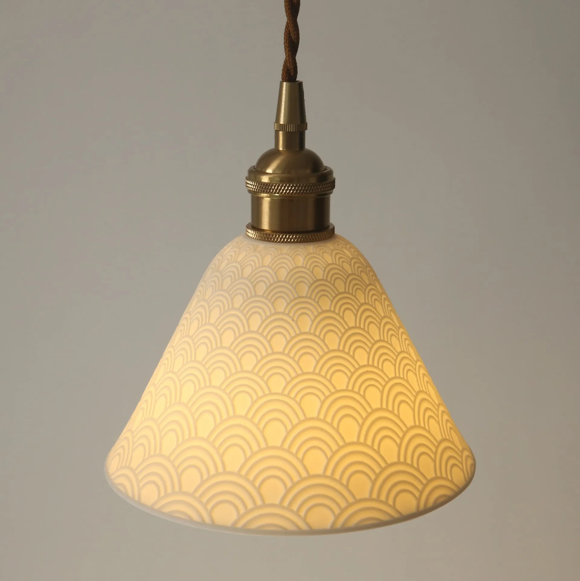 Seigaiha Japanese Wave Ceramic Pendant Light