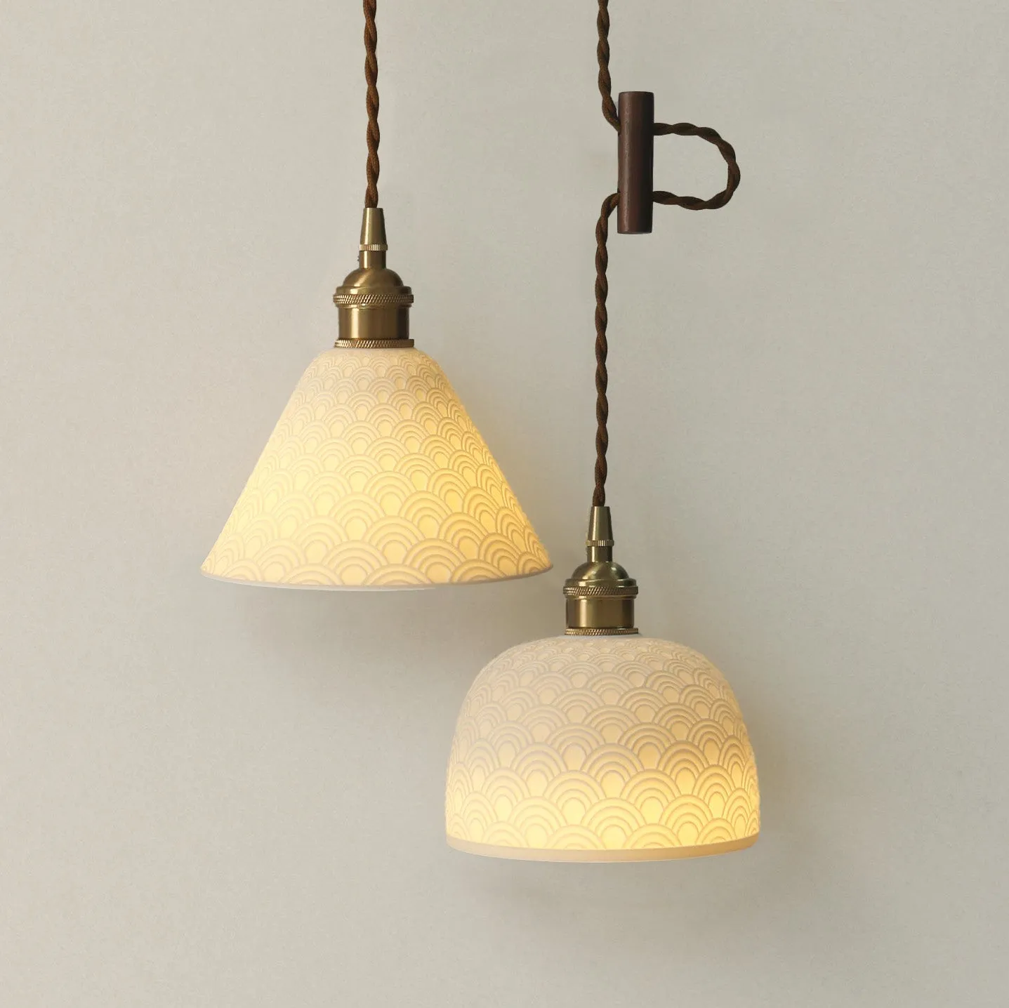 Seigaiha Japanese Wave Ceramic Pendant Light