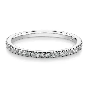 Signature Simulant Diamond 0.23 carat* TW round brilliant wedding or eternity band in 14 carat white gold