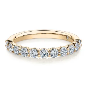 Signature Simulant Diamond 0.90 carat* TW round brilliant wedding or eternity band in 14 carat yellow gold