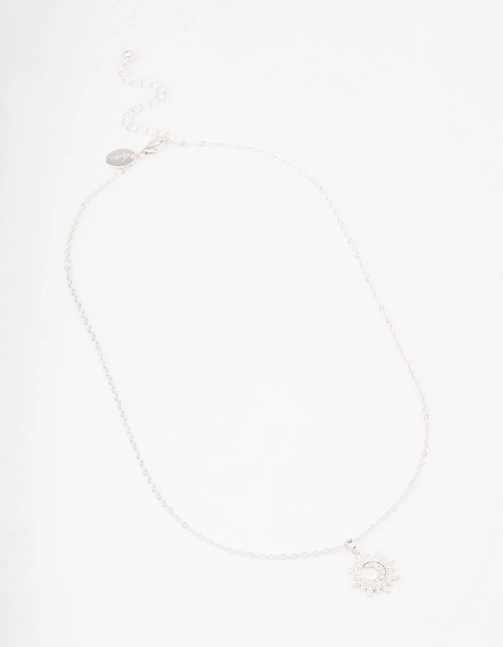 Silver Dainty Sunray Short Necklace