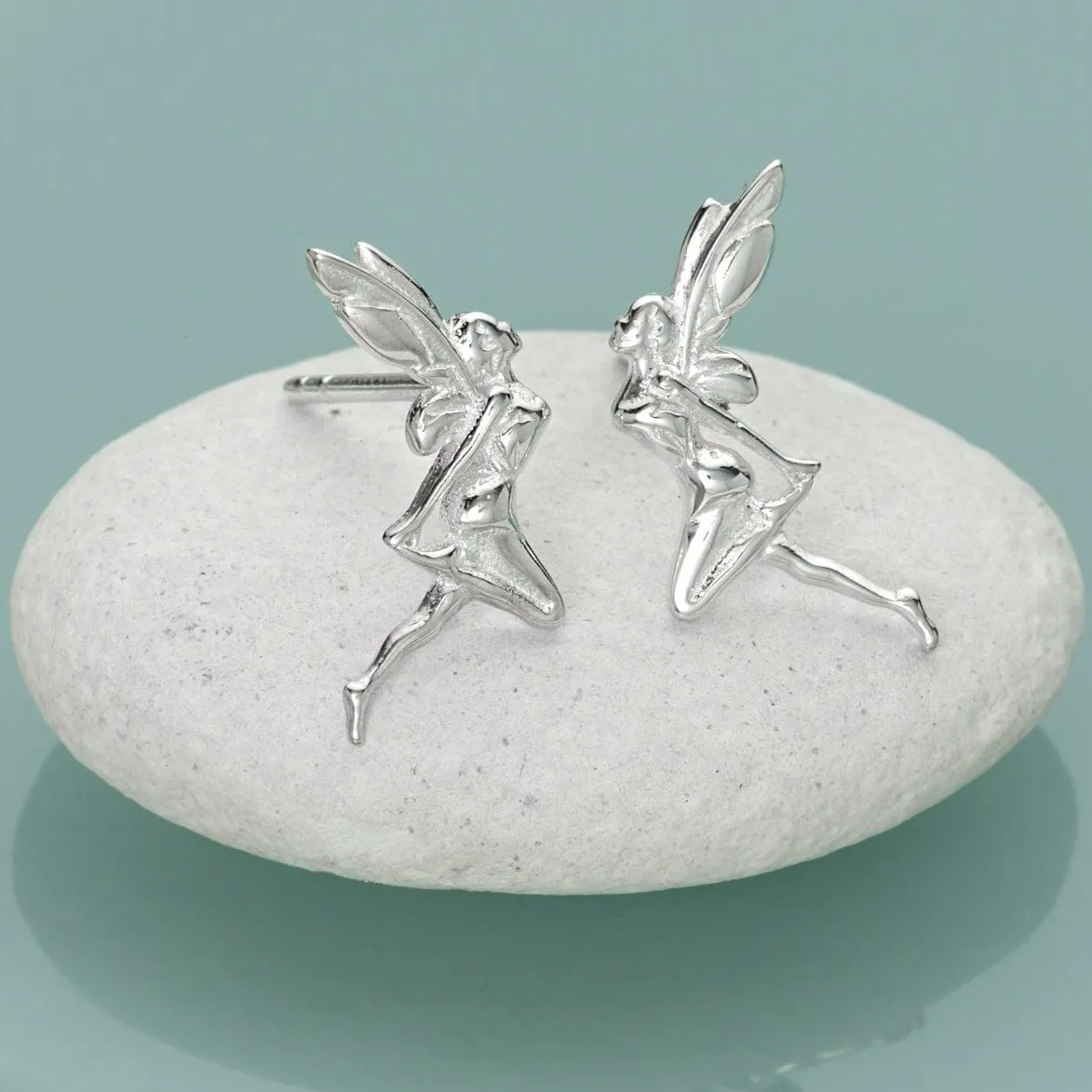 Silver Fairy Stud Earrings