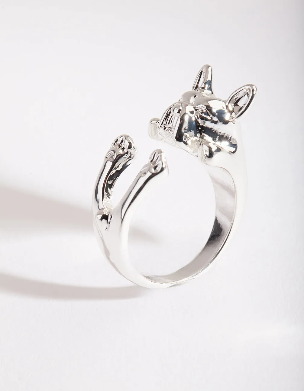 Silver French Bulldog Ring