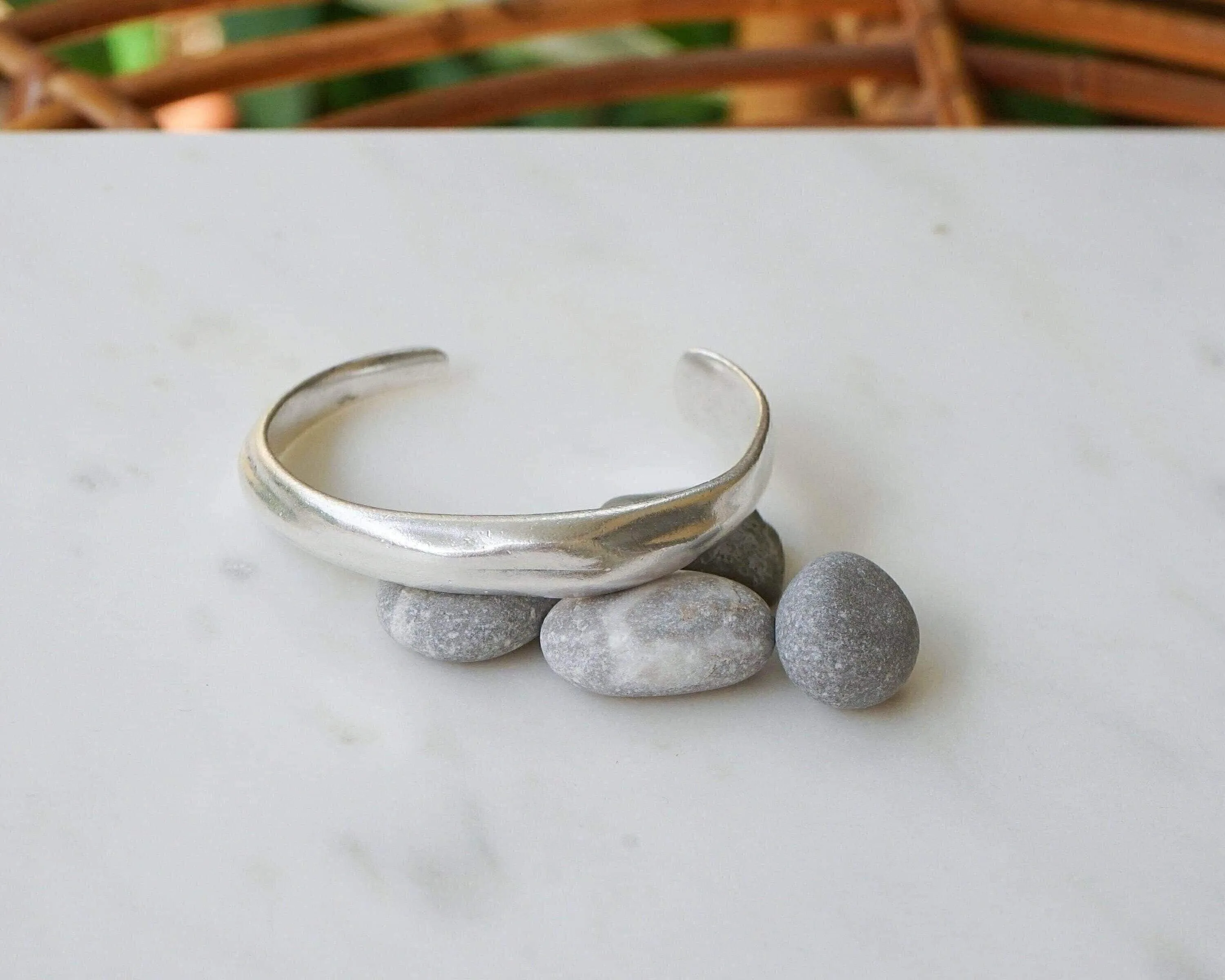 Silver Hammered Cuff