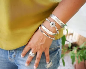 Silver Hammered Cuff