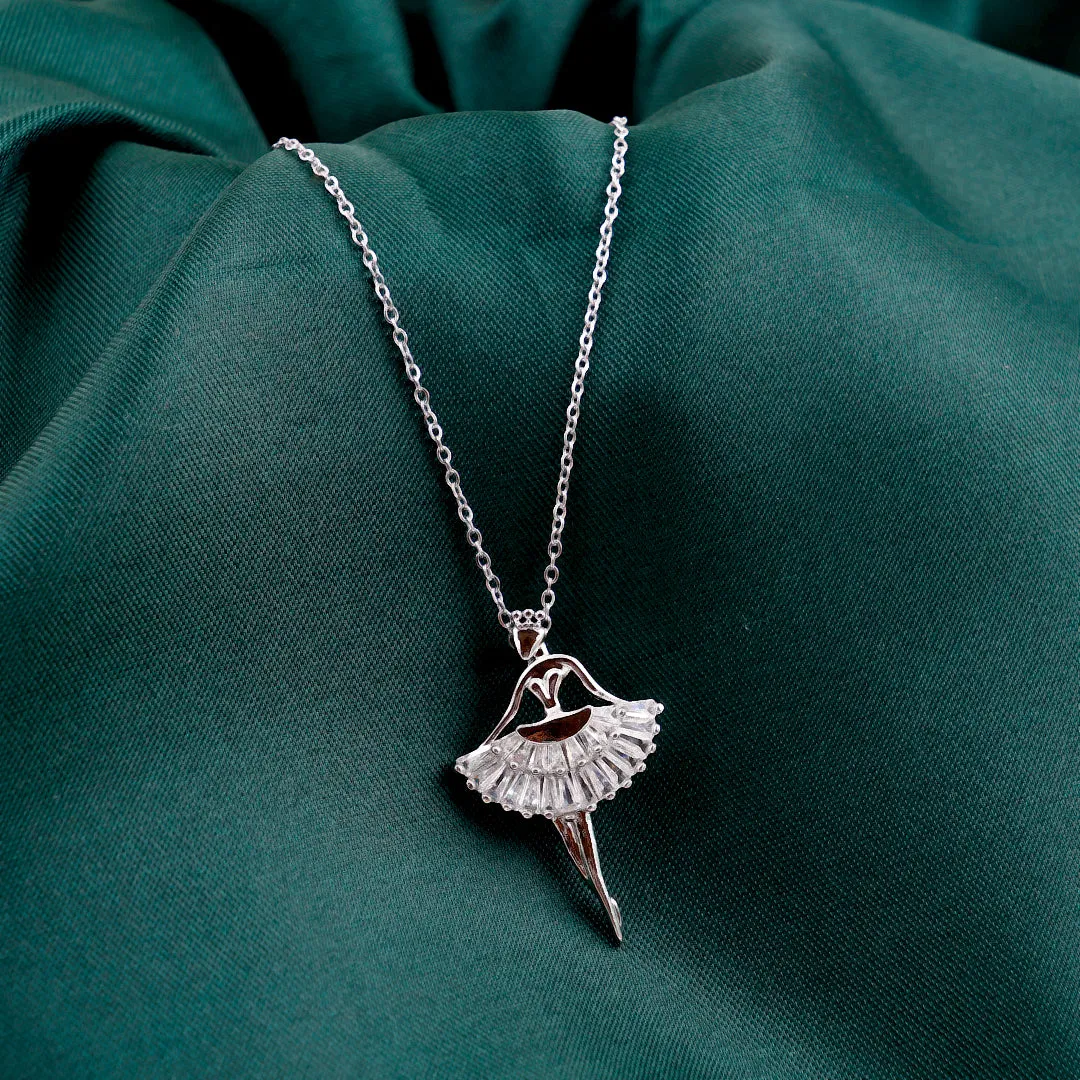 Silver plated diamond angel pendant necklaces