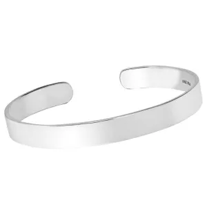 Solid Plain Silver Bangle for Men | 8mm 925 Sterling Silver Bangle bar Bracelet