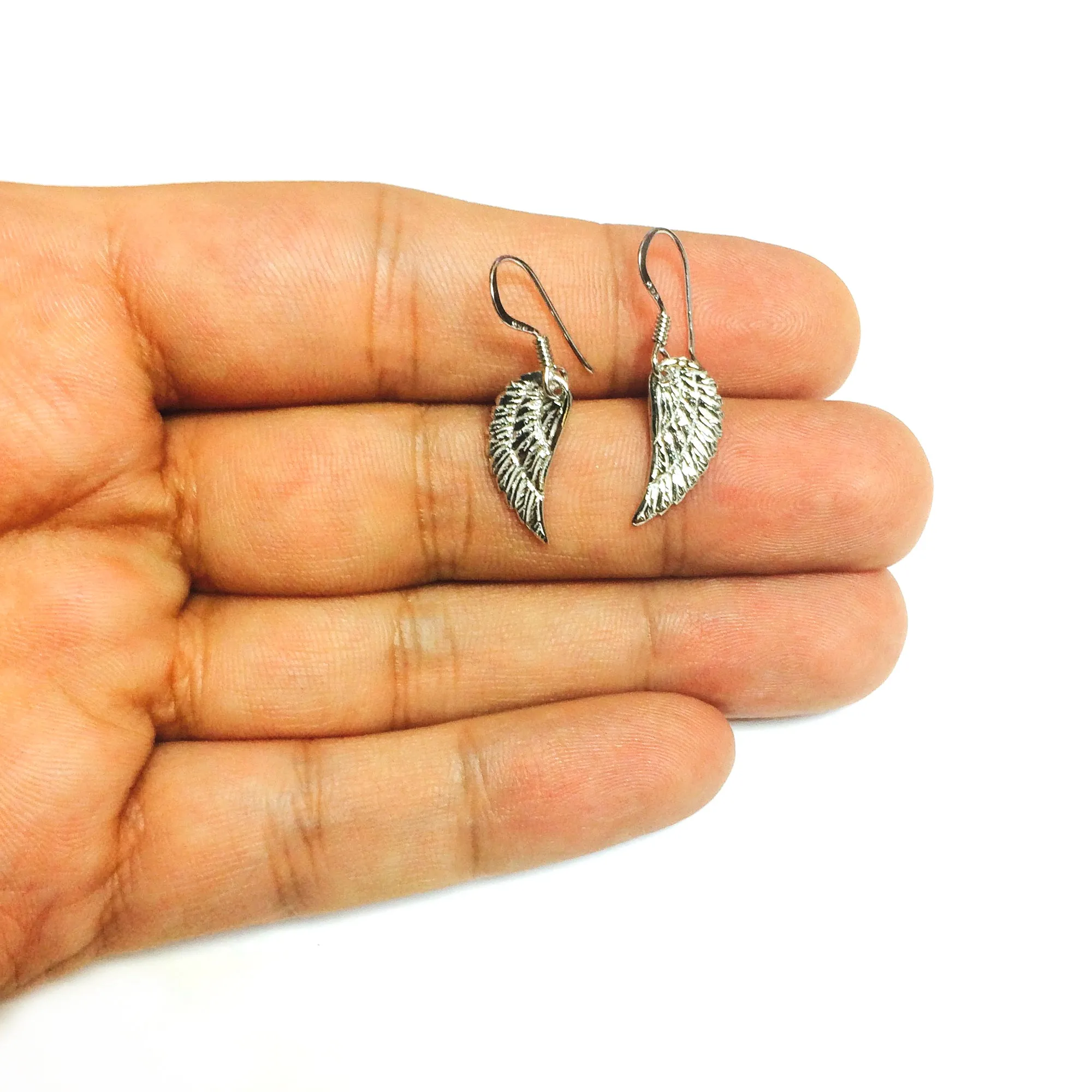 Sterling Silver Angel Wing Dangle Earrings