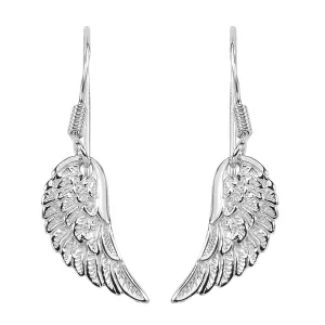 Sterling Silver Angel Wing Dangle Earrings