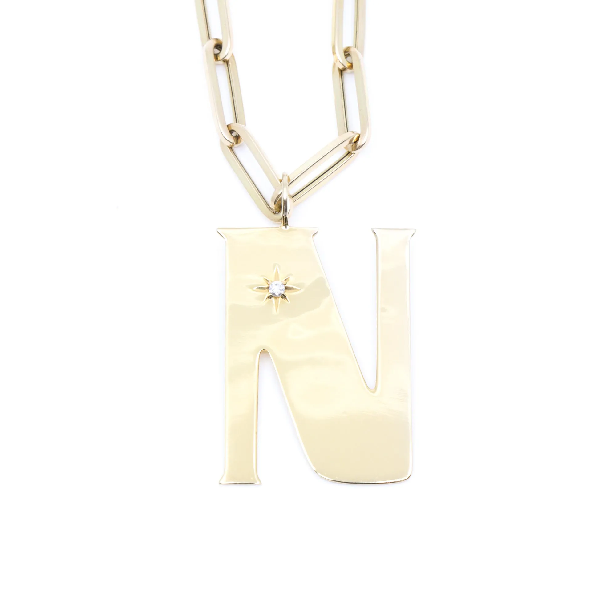 The Gold Flat Letter Pendant