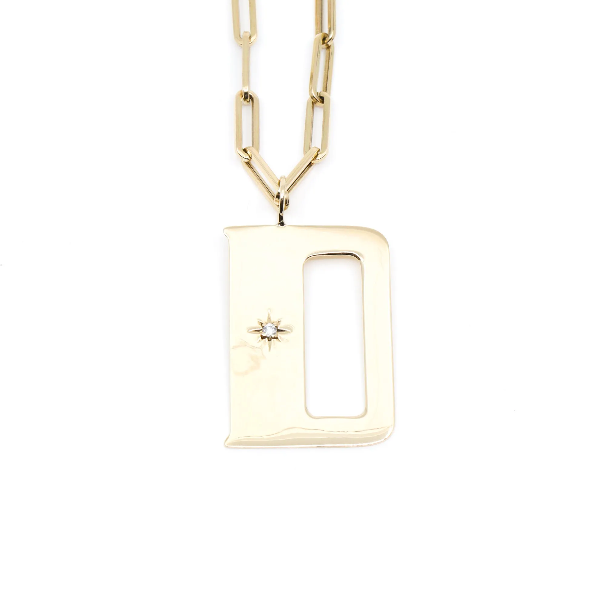 The Gold Flat Letter Pendant