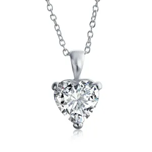 Timeless Elegance Red Pink Heart-Shaped Bridal Necklace - Sterling Silver CZ