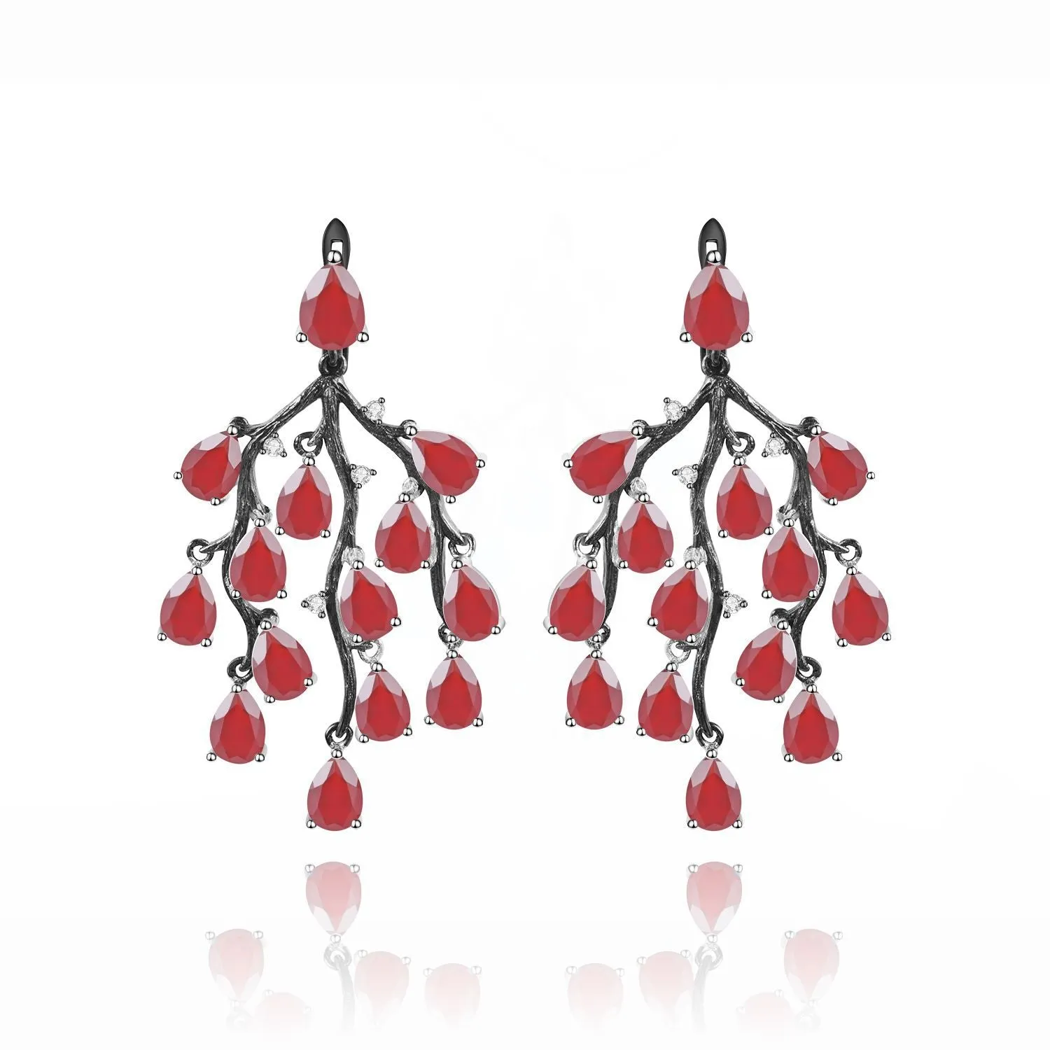 Weeping Willow Silver Drop Earrings for Women