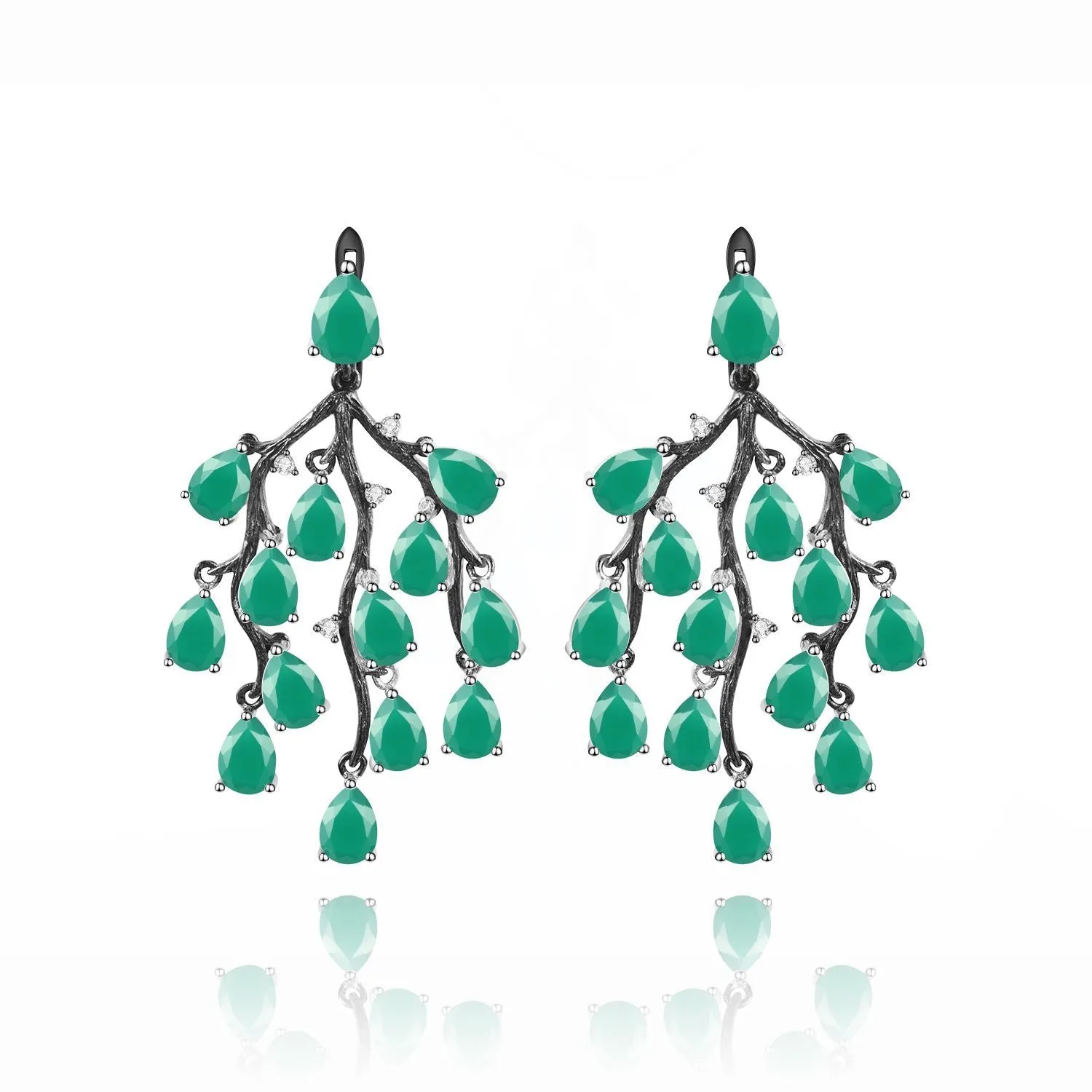 Weeping Willow Silver Drop Earrings for Women