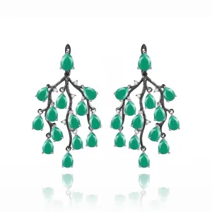 Weeping Willow Silver Drop Earrings for Women