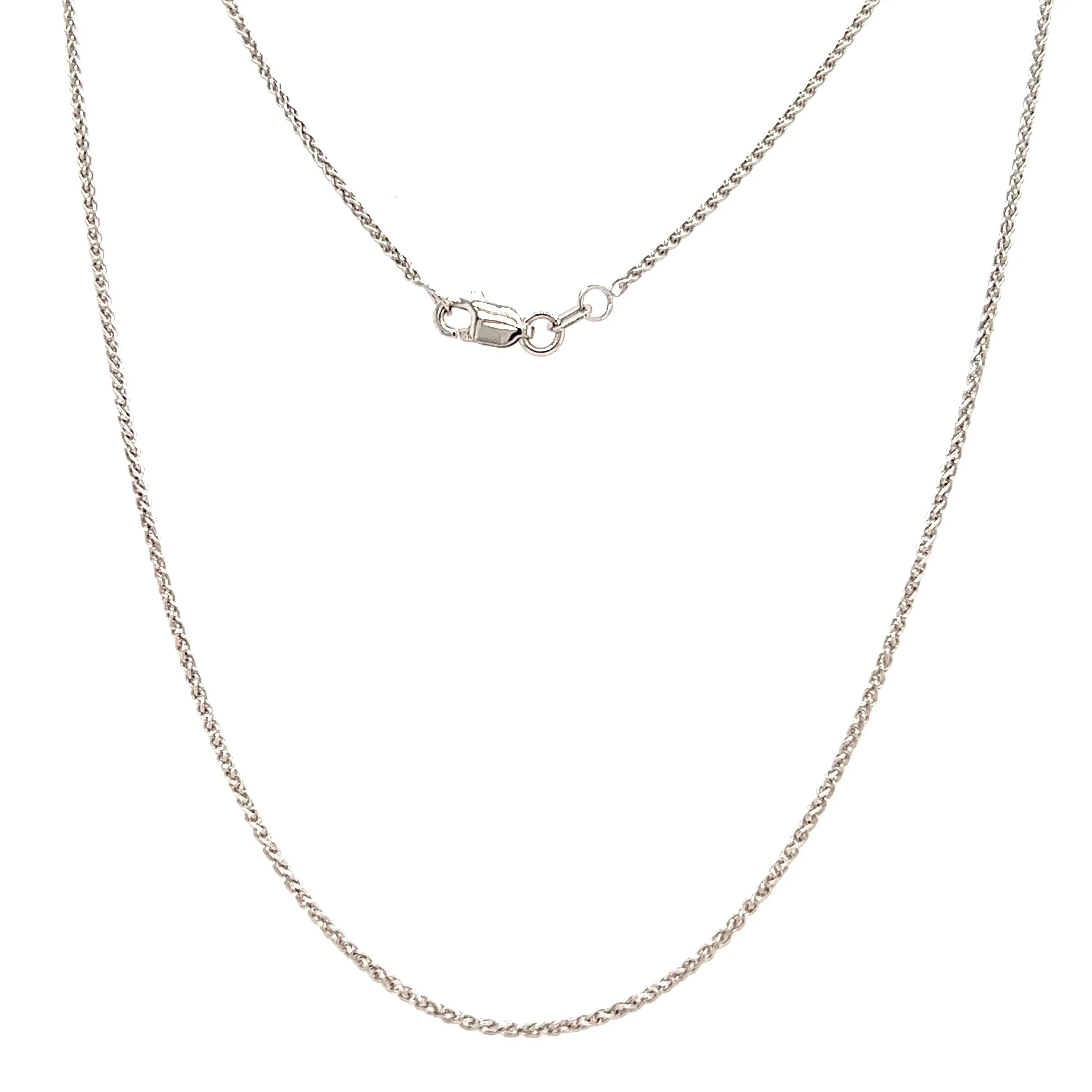 Wheat Chain 1.25mm with 16in Length in 14K White Gold