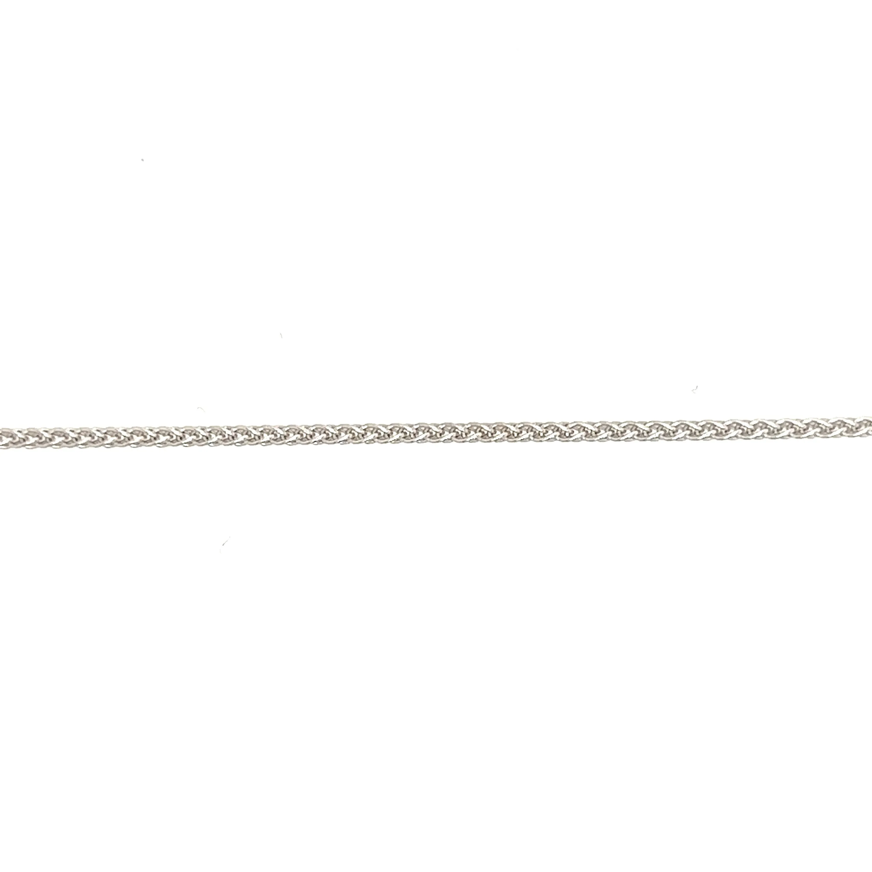 Wheat Chain 1.25mm with 16in Length in 14K White Gold