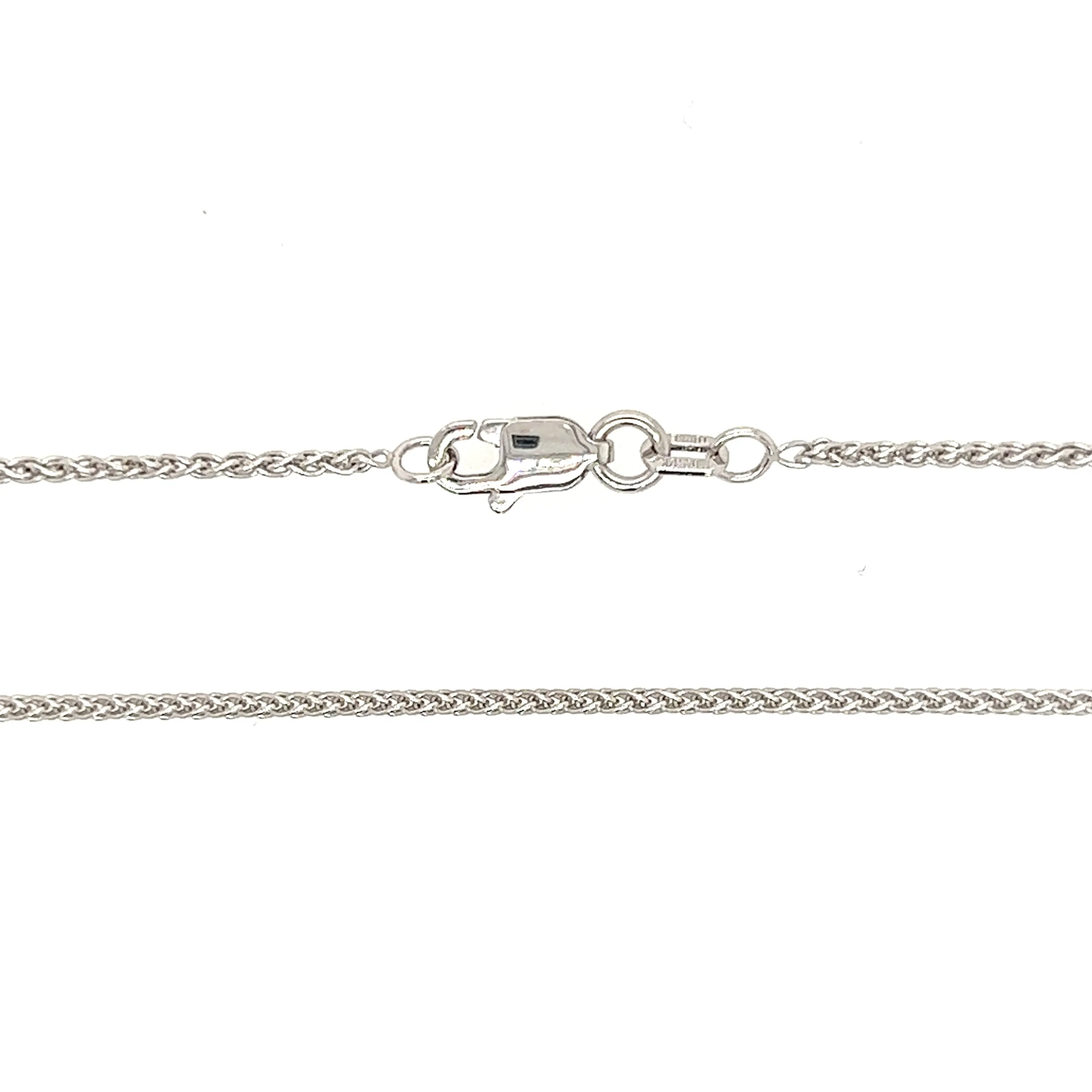 Wheat Chain 1.25mm with 16in Length in 14K White Gold