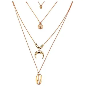 Women Multilayer Crystal Moon Necklaces, Pendants and Vintage Charm Gold Chokers