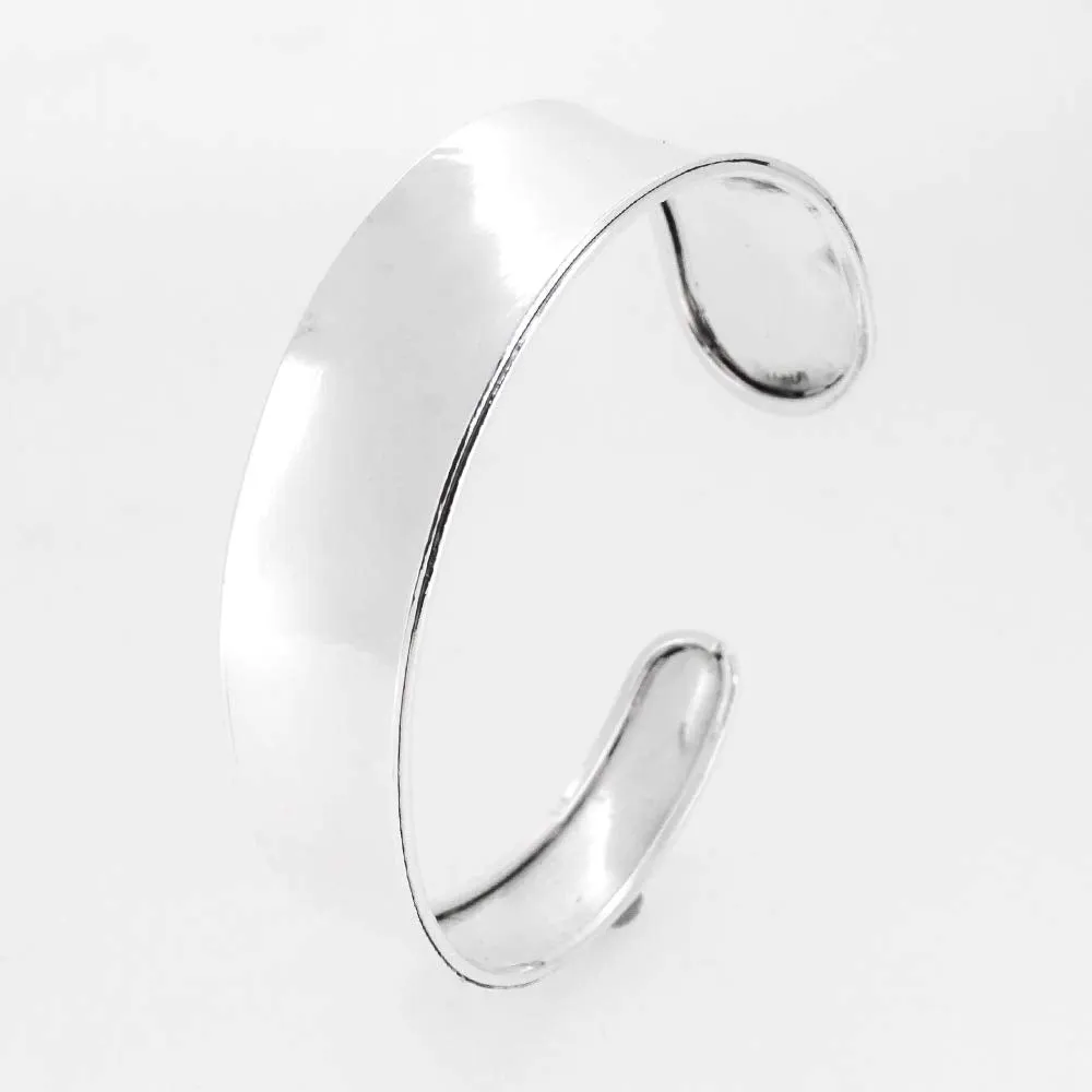 Women's Cuff Bangle Bracelet | Classic Plain 925 Sterling Silver  Bangle For Women