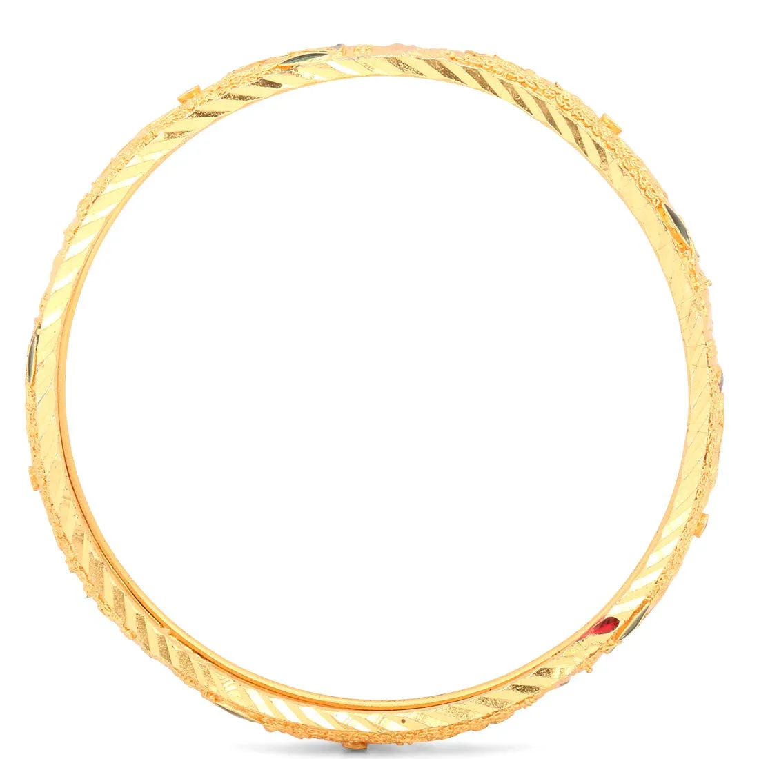 Yellow Chimes Bangles for Women and Girls Traditional Gold Bangles for Women Gold Plated Bangles for Girls 2 Pcs Bangles | Birthday Gift for Girls & Women for Wife