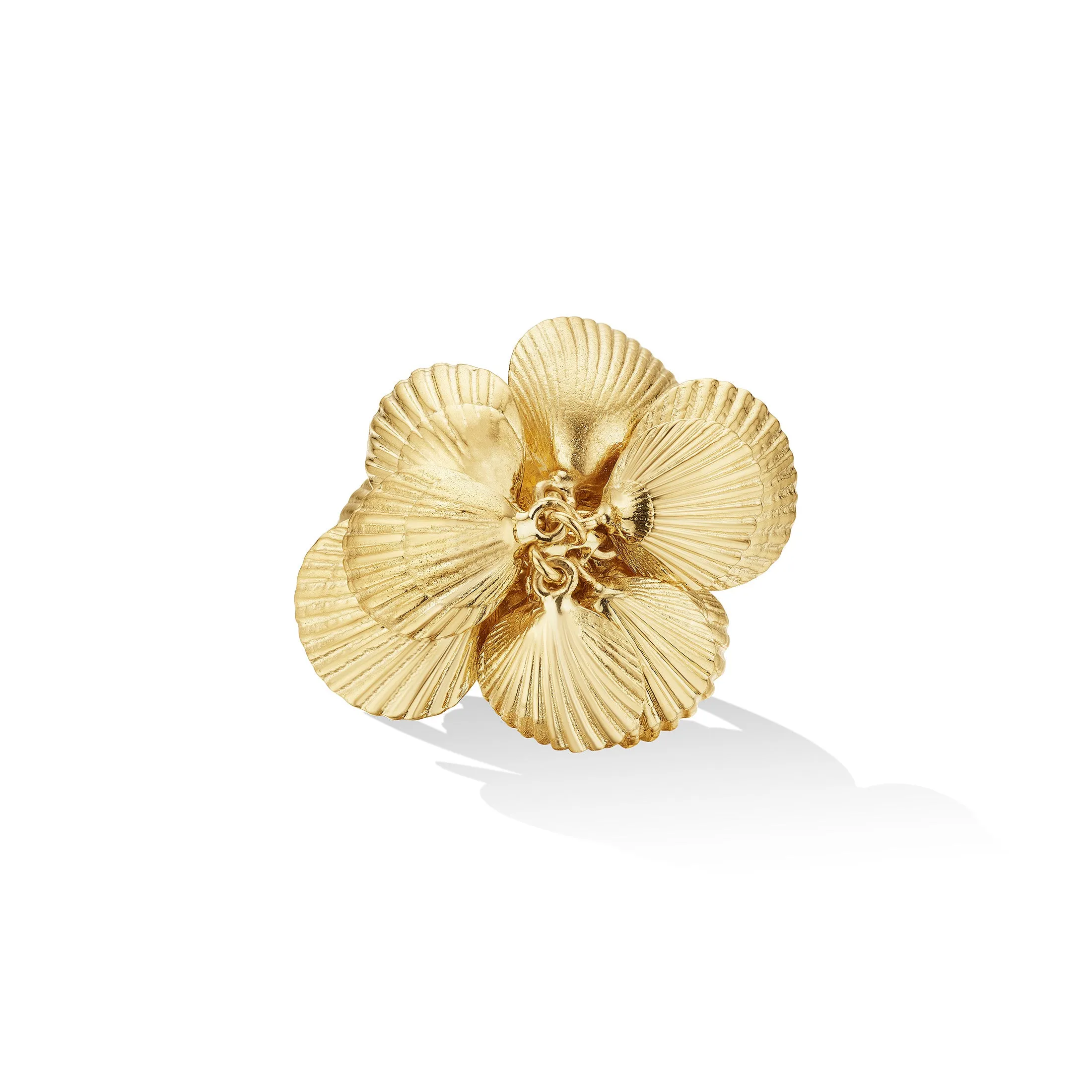 Yellow Gold Shell Charm Ring